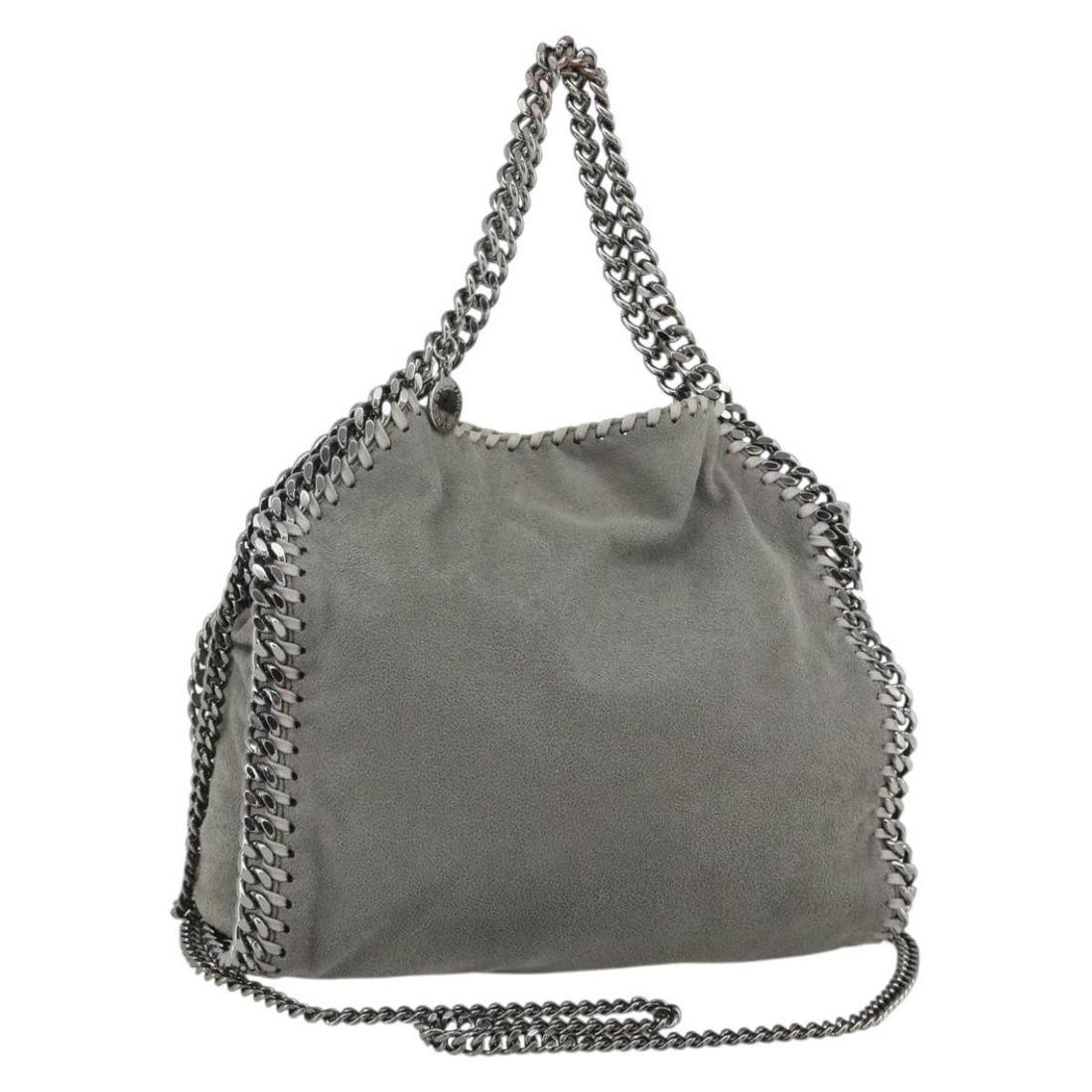 Stella McCartney 371223 Falabella Mini 2 Way Shoulder Bag Polyester Gray Silver: Stella McCartney 371223 Falabella Mini 2 Way Shoulder Bag Polyester Gray Silver This Stella McCartney Farabella Mini shoulder bag is made of polyester in a gray and silver colorway. It features a 2-wa