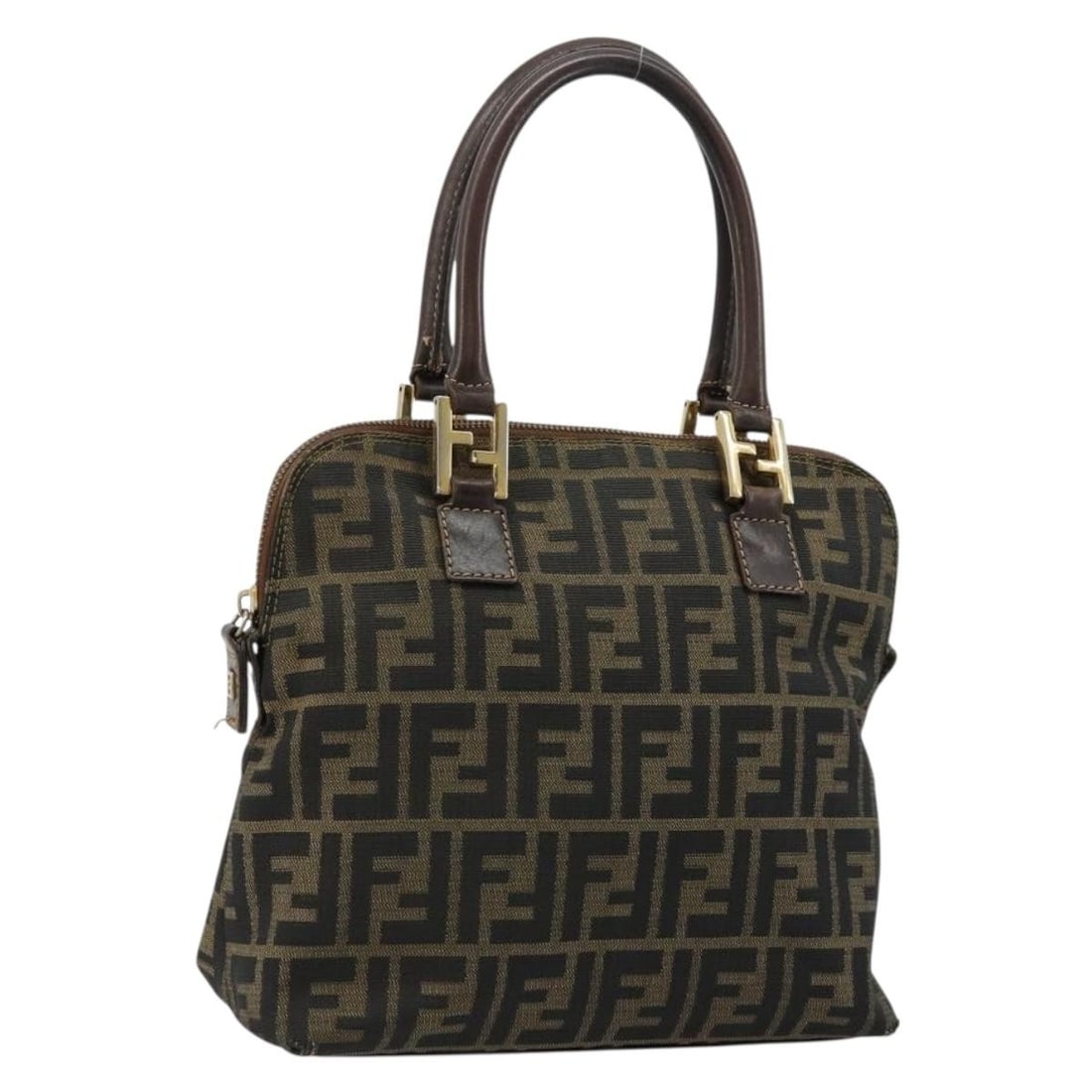 Fendi Zucca Canvas Handbag Black Brown Made in Italy: Fendi Zucca Canvas Handbag Black Brown Made in Italy Fendi hand bag in black and brown Zucca canvas, made in Italy. This item measures approximately W26 cm x H25 cm x D8 cm, with a handle drop of appr