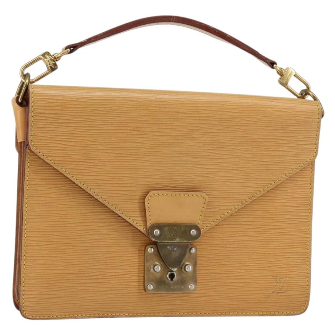 LOUIS VUITTON Epi Biface Hand Bag Beige 2way Auth Made in France: LOUIS VUITTON Epi Biface Hand Bag Beige 2way Auth Made in France This elegant Louis Vuitton Epi Biface Hand Bag is crafted from high-quality Epi leather in a soft beige color, making it a versatile ad