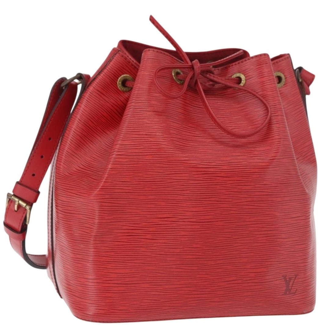 Louis Vuitton M44107 Petit Noe Red Epi Leather Shoulder Bag: Louis Vuitton M44107 Petit Noe Red Epi Leather Shoulder Bag Louis Vuitton Petit Noe shoulder bag in red Epi leather. This women's bag is made in France and features the M44107 product line. The bag in