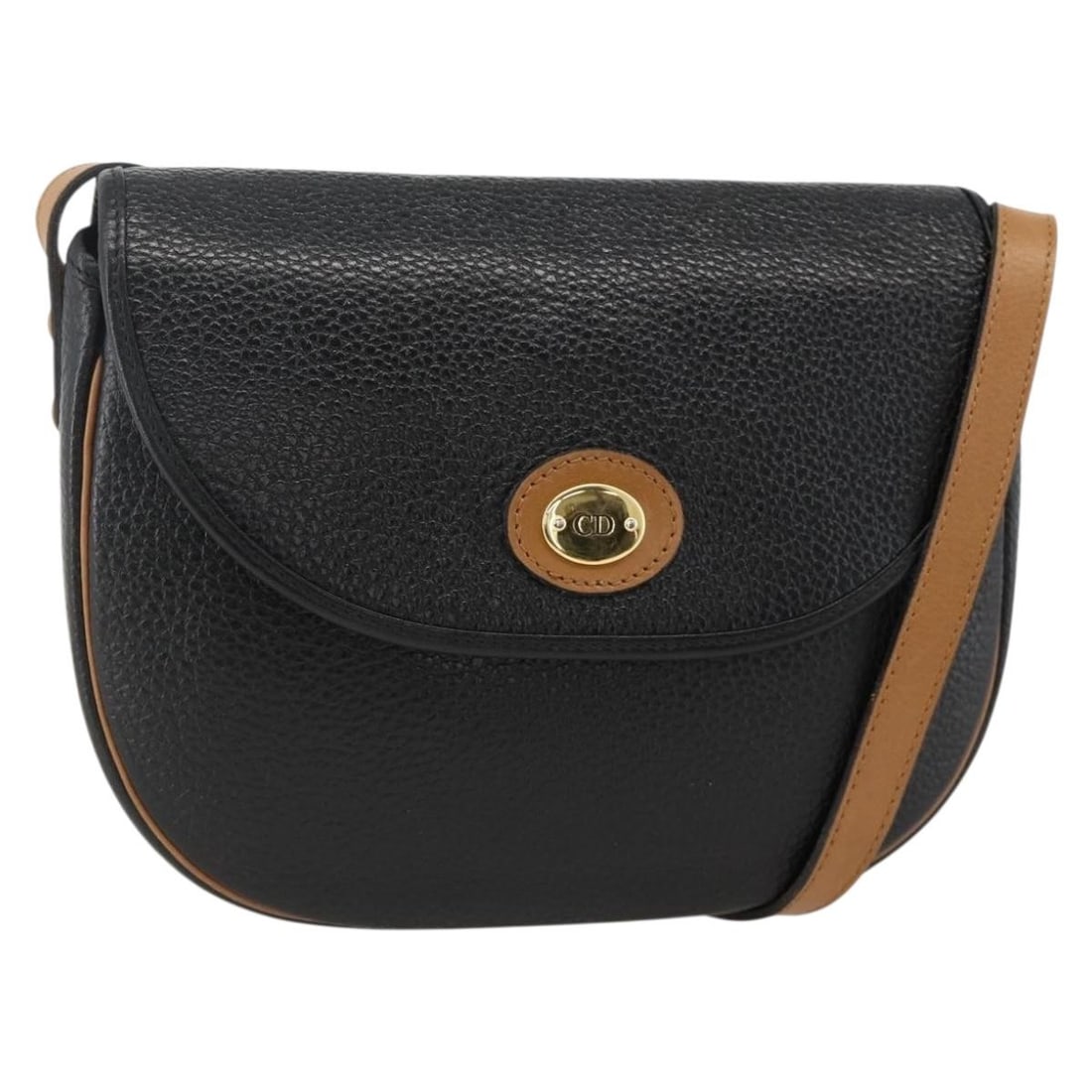 Black Leather Christian Dior Shoulder Bag Gold Tone Hardware: Black Leather Christian Dior Shoulder Bag Gold Tone Hardware A Christian Dior shoulder bag in black and gold leather, made in France. The bag measures approximately 23 cm wide, 17 cm high, and 5 cm de