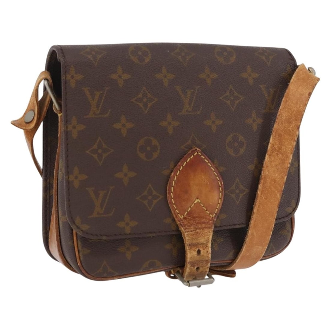 Vintage Louis Vuitton Cartouchiere MM Shoulder Bag Monogram Canvas France: Vintage Louis Vuitton Cartouchiere MM Shoulder Bag Monogram Canvas France This is a vintage Louis Vuitton Monogram Cartouchiere MM shoulder bag, crafted from the iconic monogram canvas. Designed for w