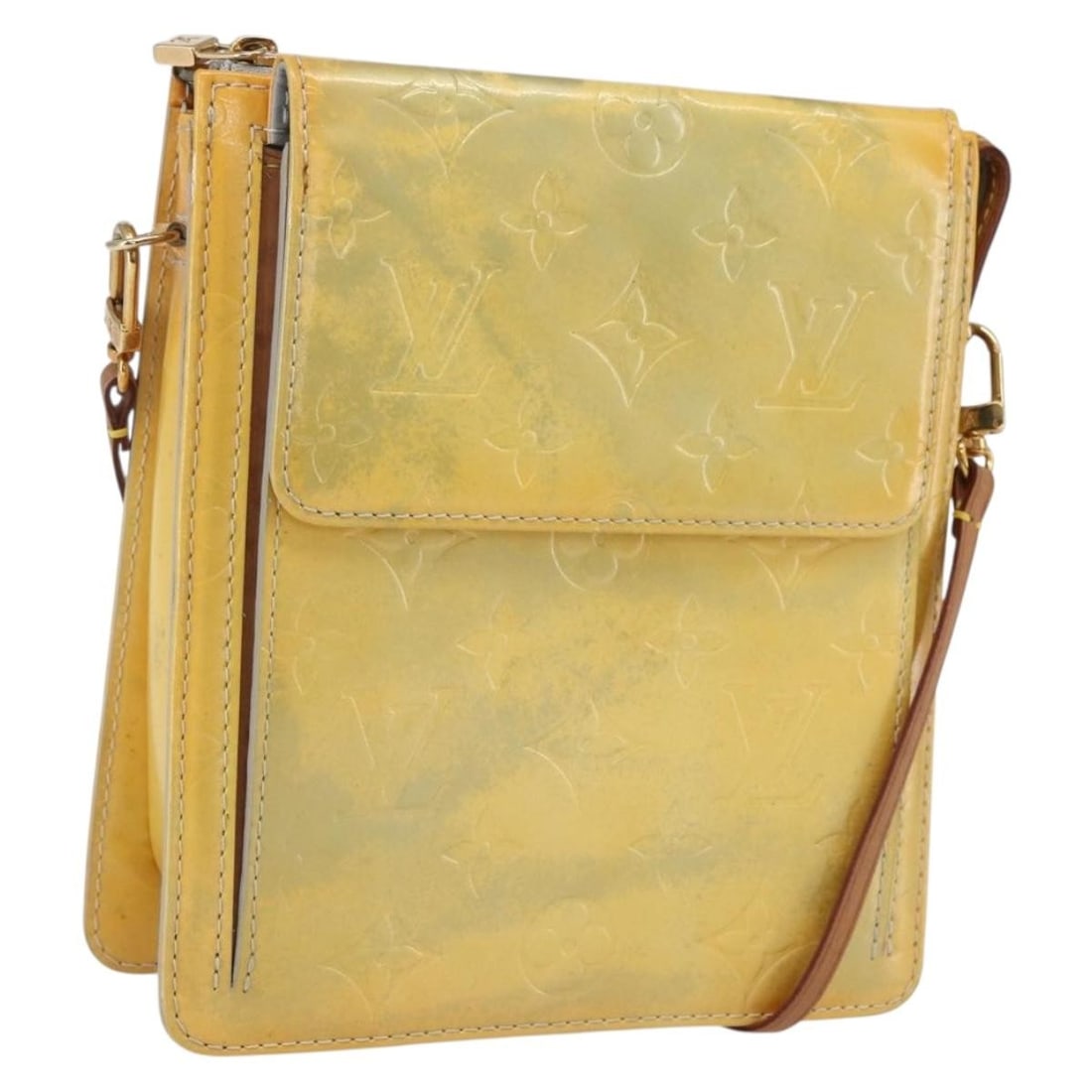 Louis Vuitton Gris Patent Leather Accessory Pouch M91030: Louis Vuitton Gris Patent Leather Accessory Pouch M91030 This Louis Vuitton Monogram Vernis Motto Accessory Pouch in Gris is crafted from patent leather and features a compact and stylish design. The 