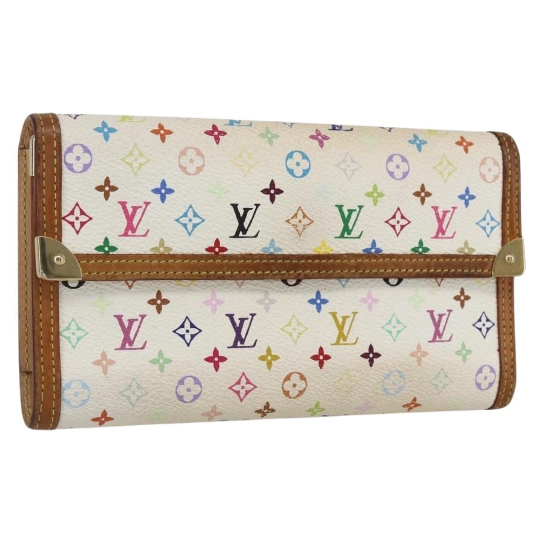 Monogram Multicolor Long Wallet White M92659 by Louis Vuitton: Monogram Multicolor Long Wallet White M92659 by Louis Vuitton This Louis Vuitton Multicolor Porte Tresor International Wallet features the brand's signature monogram multicolor canvas in white. Design
