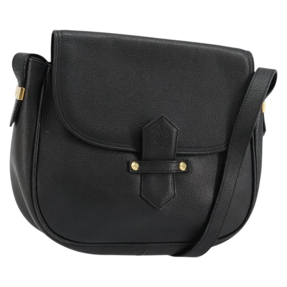 Saint Laurent Leather Shoulder Bag Black with Gold Tone Hardware: Saint Laurent Leather Shoulder Bag Black with Gold Tone Hardware Saint Laurent shoulder bag in black leather with gold-tone hardware. The bag measures approximately W25 cm x H21 cm x D8 cm, with a sho