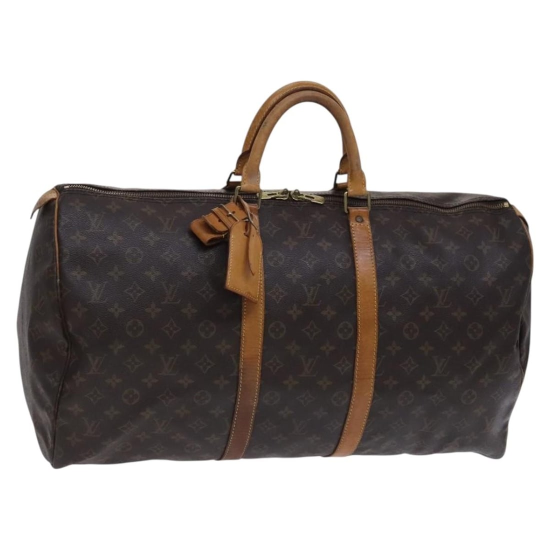 Louis Vuitton M41424 Keepall 55 Monogram Canvas Boston Bag: Louis Vuitton M41424 Keepall 55 Monogram Canvas Boston Bag Louis Vuitton Keepall 55 Boston Bag in Monogram Canvas, made in France. The bag comes in the Monogram colorway and includes a name tag and po