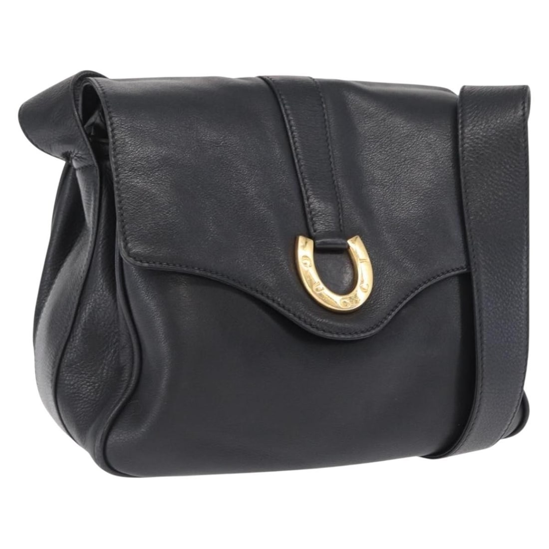 Black Gold Leather Shoulder Bag by Gucci Made in Italy: Black Gold Leather Shoulder Bag by Gucci Made in Italy A Gucci shoulder bag in black and gold leather, made in Italy. It features a shoulder strap with an approximate drop of 42-49 cm, and the bag mea