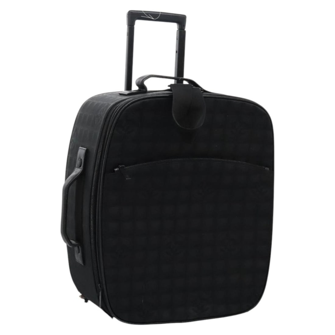 CHANEL black nylon travel suitcase carry case: CHANEL black nylon travel suitcase carry case This CHANEL suitcase from the Travel line is crafted from black nylon and designed for women. Made in Italy, it features a spacious interior and a practic