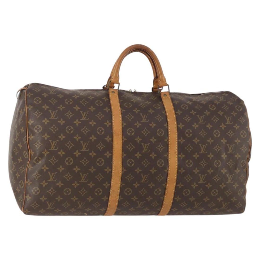 Louis Vuitton M41422 Keepall 60 Monogram Canvas Boston Bag: Louis Vuitton M41422 Keepall 60 Monogram Canvas Boston Bag A Louis Vuitton Keepall 60 Boston bag in Monogram Canvas, presented in the Monogram colorway. This pre-owned bag is made in France and identi