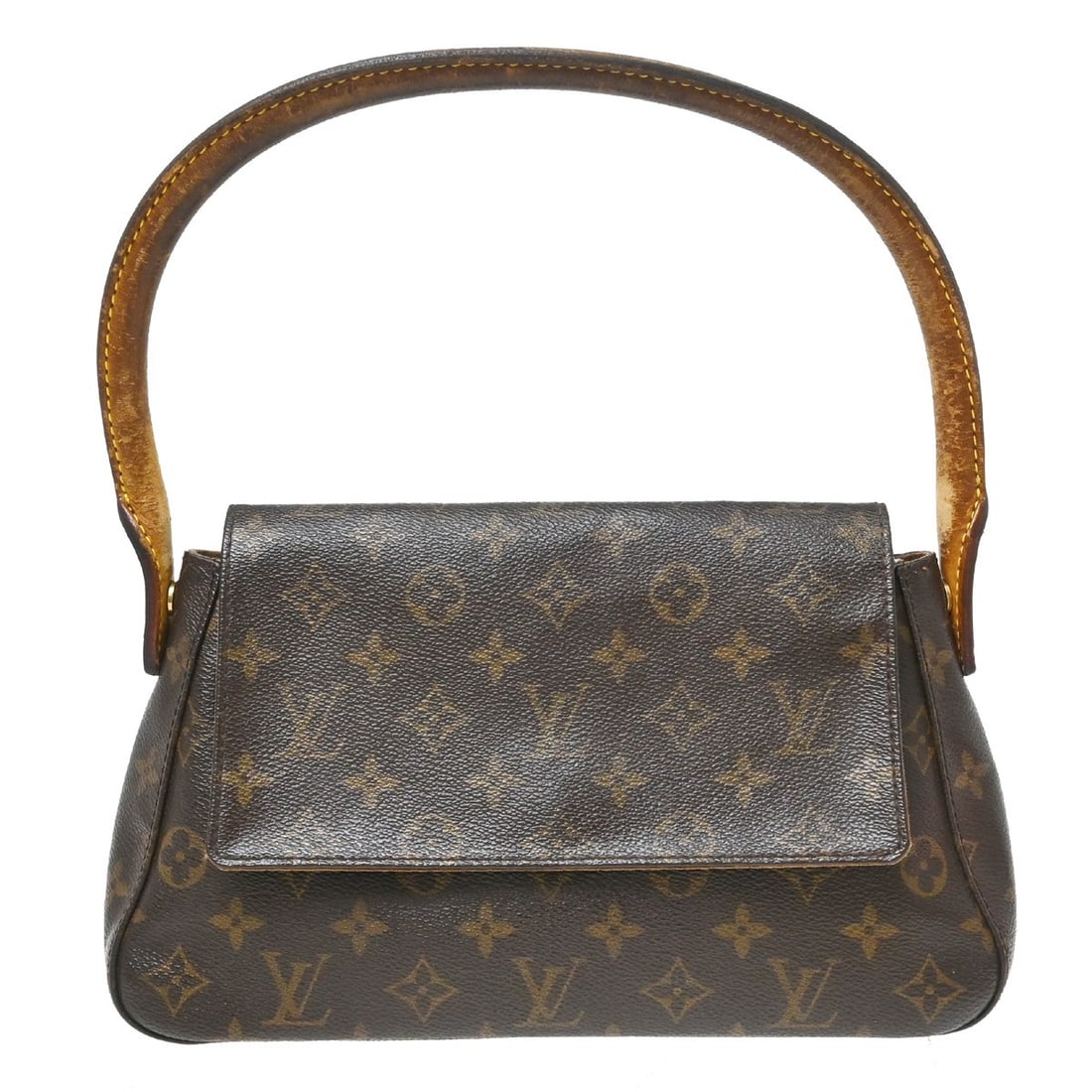 Louis Vuitton Mini Looping Monogram Canvas Top Handle Bag M51147: Louis Vuitton Mini Looping Monogram Canvas Top Handle Bag M51147 Louis Vuitton Monogram Mini Looping handbag in brown Monogram canvas and leather, made in France. It features a magnetic closure, top h