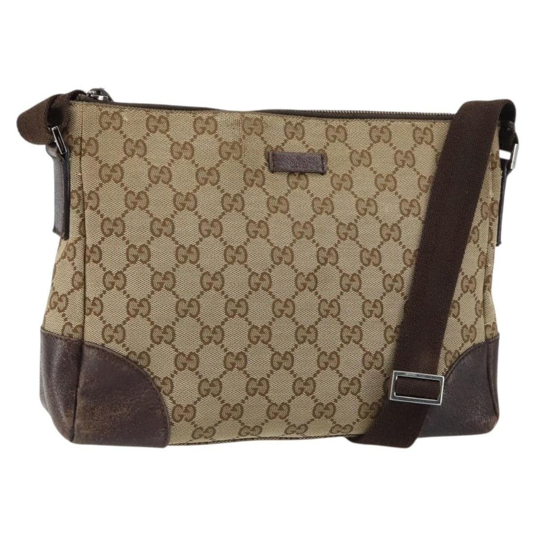 Gucci Beige Silver GG Canvas Shoulder Bag 114273: Gucci Beige Silver GG Canvas Shoulder Bag 114273 This GUCCI GG Canvas Shoulder Bag features a beige and silver exterior crafted from signature GG canvas. Designed for women, the bag offers a spacious 