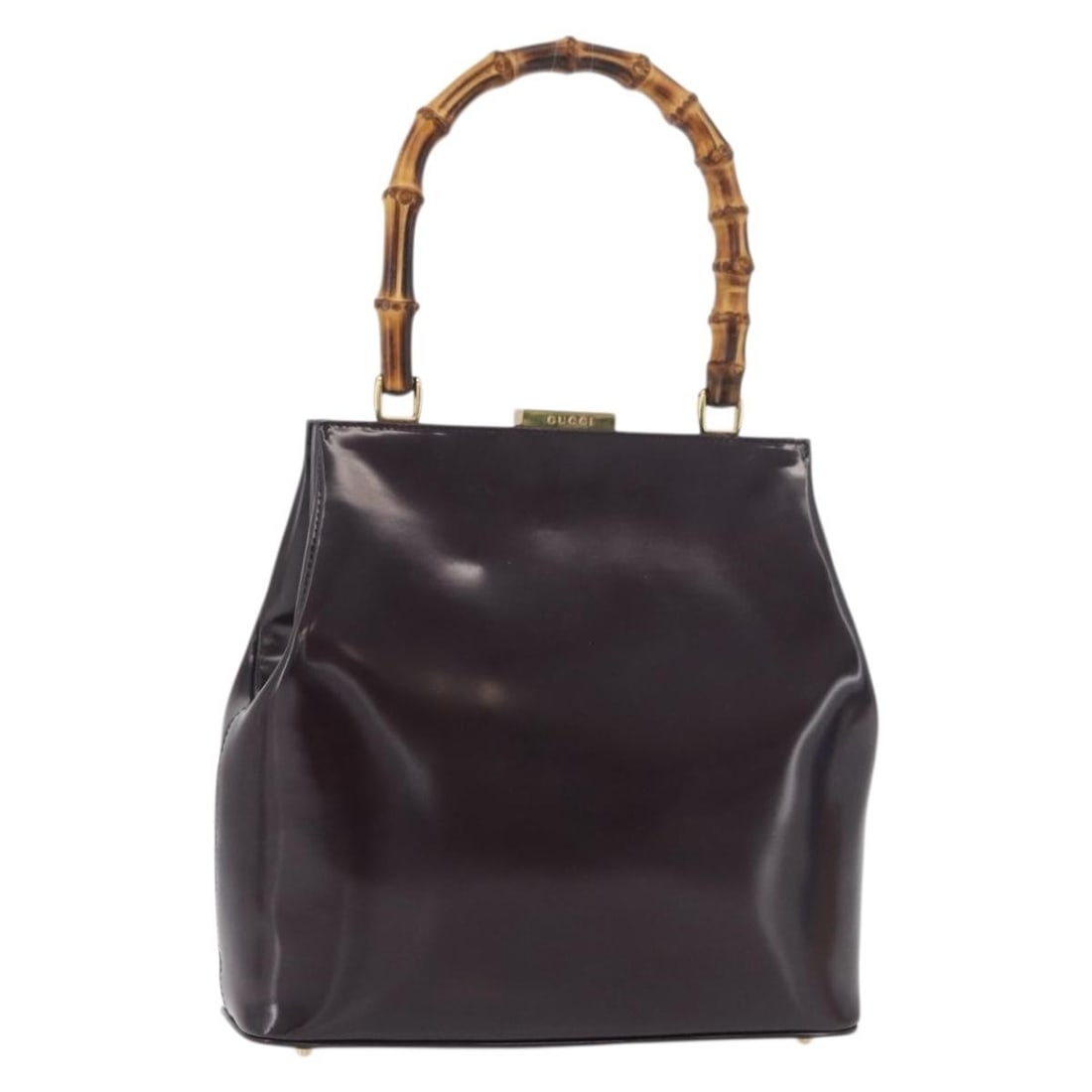 GUCCI 000 4781 0295 patent leather handbag Bordeaux bamboo handle: GUCCI 000 4781 0295 patent leather handbag Bordeaux bamboo handle Gucci bamboo hand bag in bordeaux patent leather with gold-tone accents. Made in Italy, this women's handbag is offered without the or