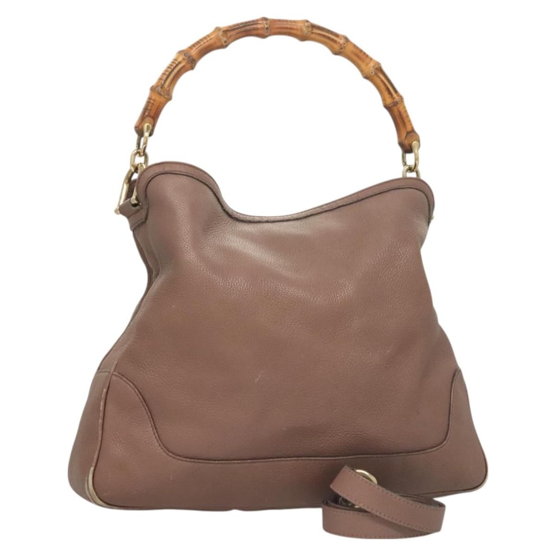 Gucci 282345 Leather 2way Handbag Pink with Shoulder Strap: Gucci 282345 Leather 2way Handbag Pink with Shoulder Strap Gucci Bamboo 2way handbag in pink and gold, made of leather and accompanied by a shoulder strap. It is made in Italy and identified by produc