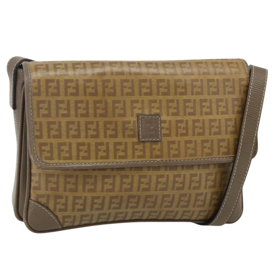 Fendi Zucchino Canvas Beige Gold Shoulder Bag Italy: Fendi Zucchino Canvas Beige Gold Shoulder Bag Italy This FENDI Zucchino Canvas Shoulder Bag features a beige and gold color scheme and is crafted from signature Zucchino canvas. Designed for women, it