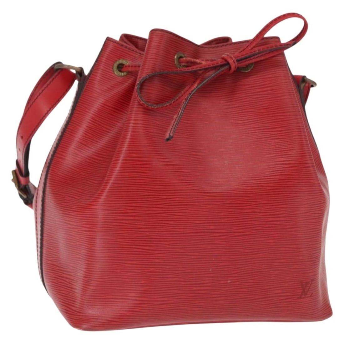 Louis Vuitton Petit Noe Red Epi Leather Shoulder Bag M44107: Louis Vuitton Petit Noe Red Epi Leather Shoulder Bag M44107 A Louis Vuitton Epi Petit Noe shoulder bag in red Epi leather. Made in France, this bag features the Petit Noe style and comes with the item