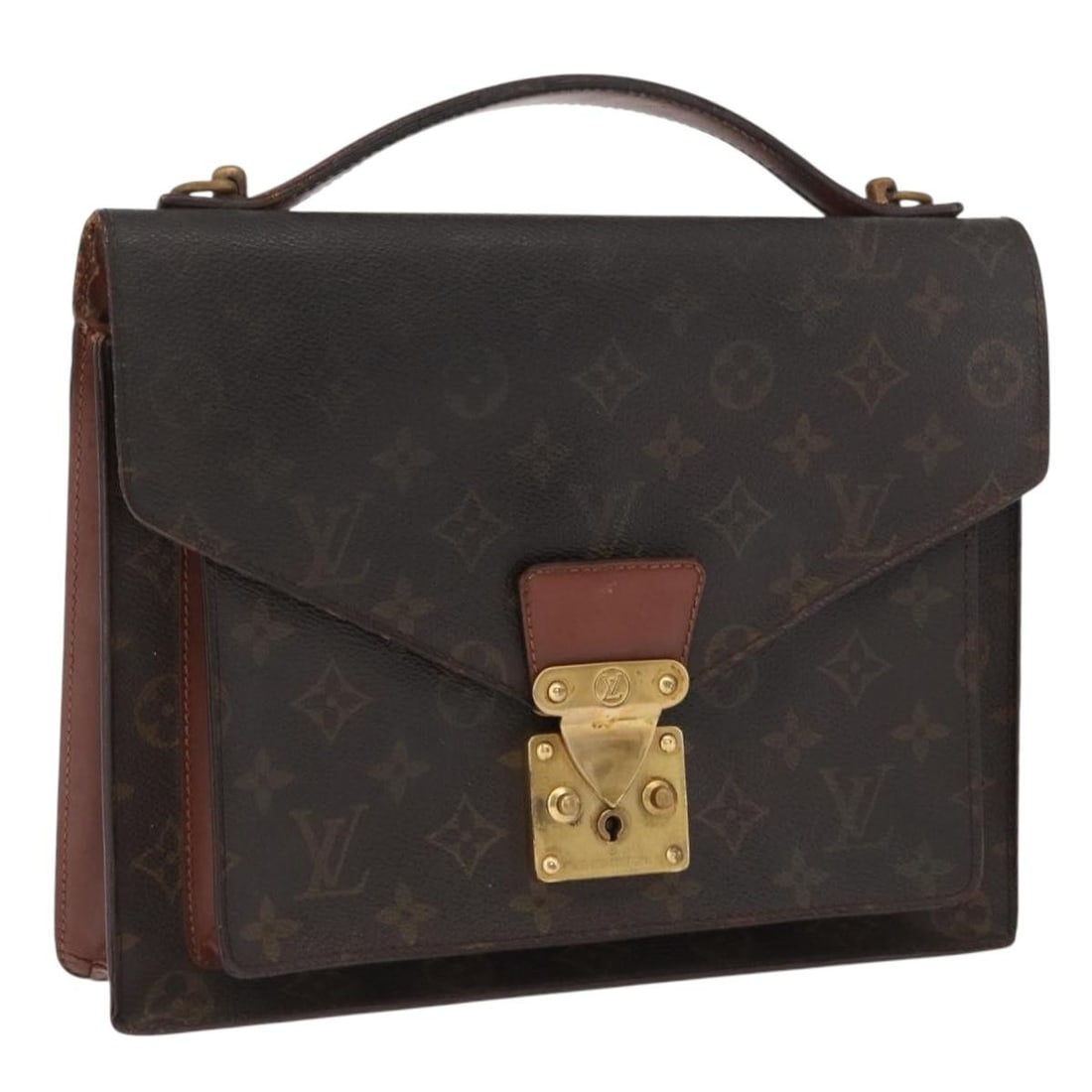 Louis Vuitton Monceau 28 Monogram Canvas Handbag M51185 France: Louis Vuitton Monceau 28 Monogram Canvas Handbag M51185 France This is a Louis Vuitton Monogram Monceau 28 handbag, model M51185, crafted from signature monogram canvas. The bag features a structured 