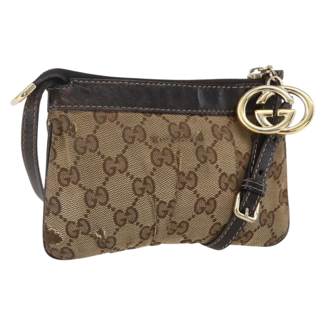 GUCCI GG Canvas Beige Gold Shoulder Bag 212216 Auth Italy: GUCCI GG Canvas Beige Gold Shoulder Bag 212216 Auth Italy This authentic GUCCI GG Canvas Shoulder Bag is a stylish and functional accessory that showcases the iconic design of the luxury brand. The ex