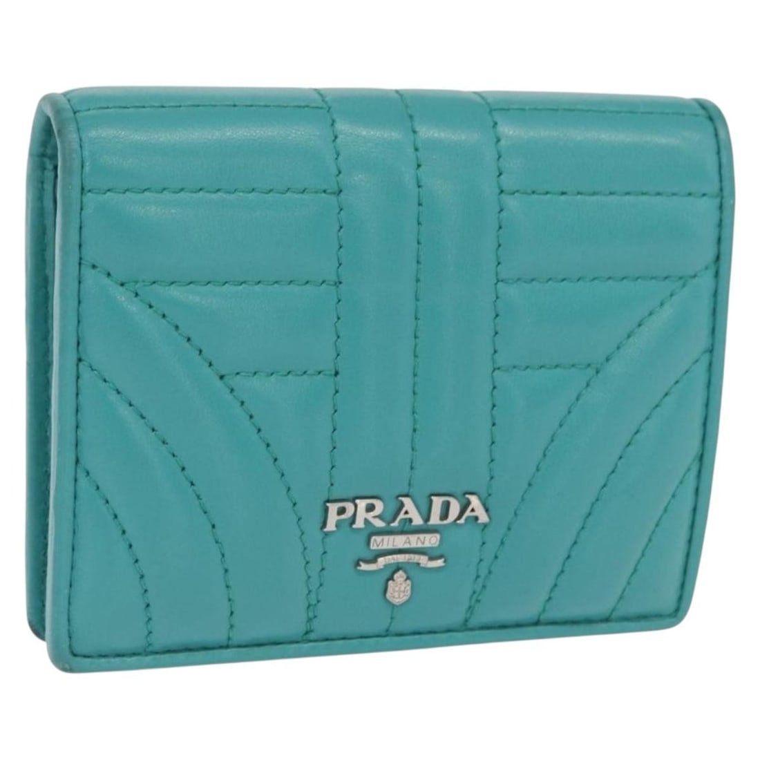Emerald Green Leather PRADA Compact Wallet with Box (1 of 18)