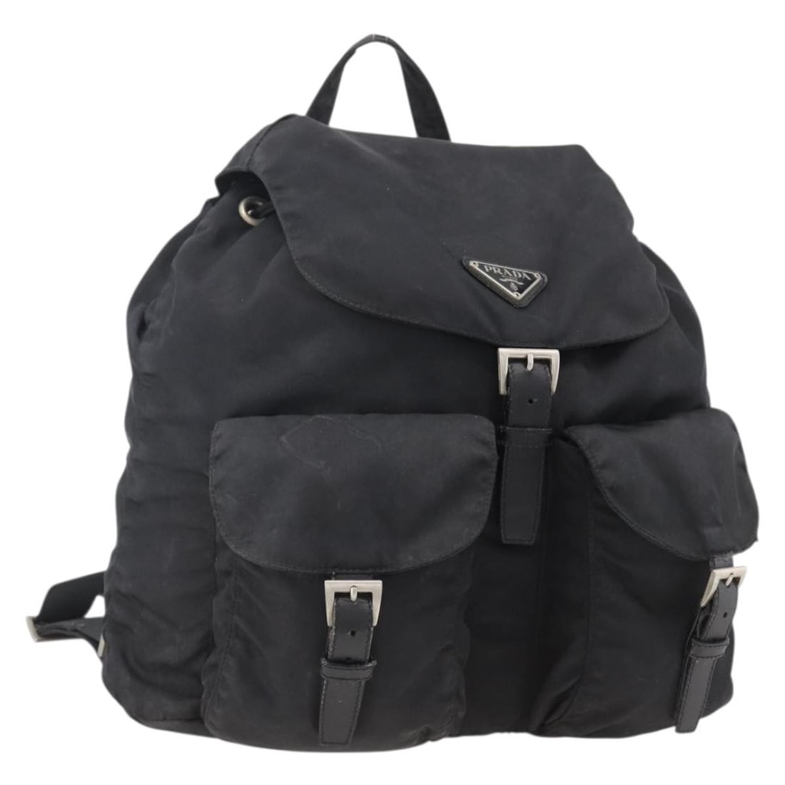 Prada Nylon Silver Black Women Backpack Italy (1 of 18)