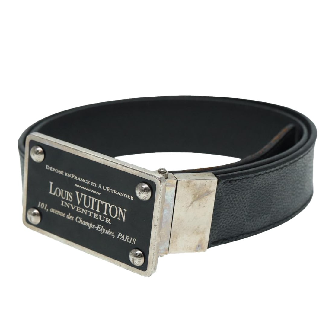 Damier Graphite Canvas Amban Tour Belt by Louis Vuitton M9632V: Damier Graphite Canvas Amban Tour Belt by Louis Vuitton M9632V This Louis Vuitton Damier Graphite Ceinture Amban Tour belt features the iconic Damier Graphite canvas and is designed for women. The bel
