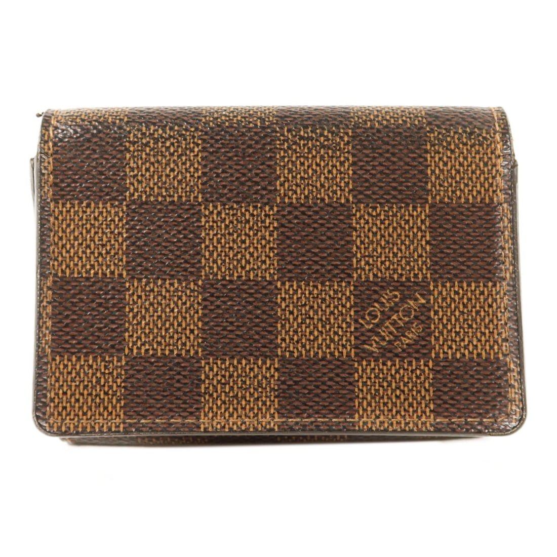 Louis Vuitton N62920 Damier Brown PVC Coated Canvas Card Case: Louis Vuitton N62920 Damier Brown PVC Coated Canvas Card Case Louis Vuitton LV card case in Damier Brown, model N62920, made from PVC coated canvas. Designed for men, it features two open pockets and 