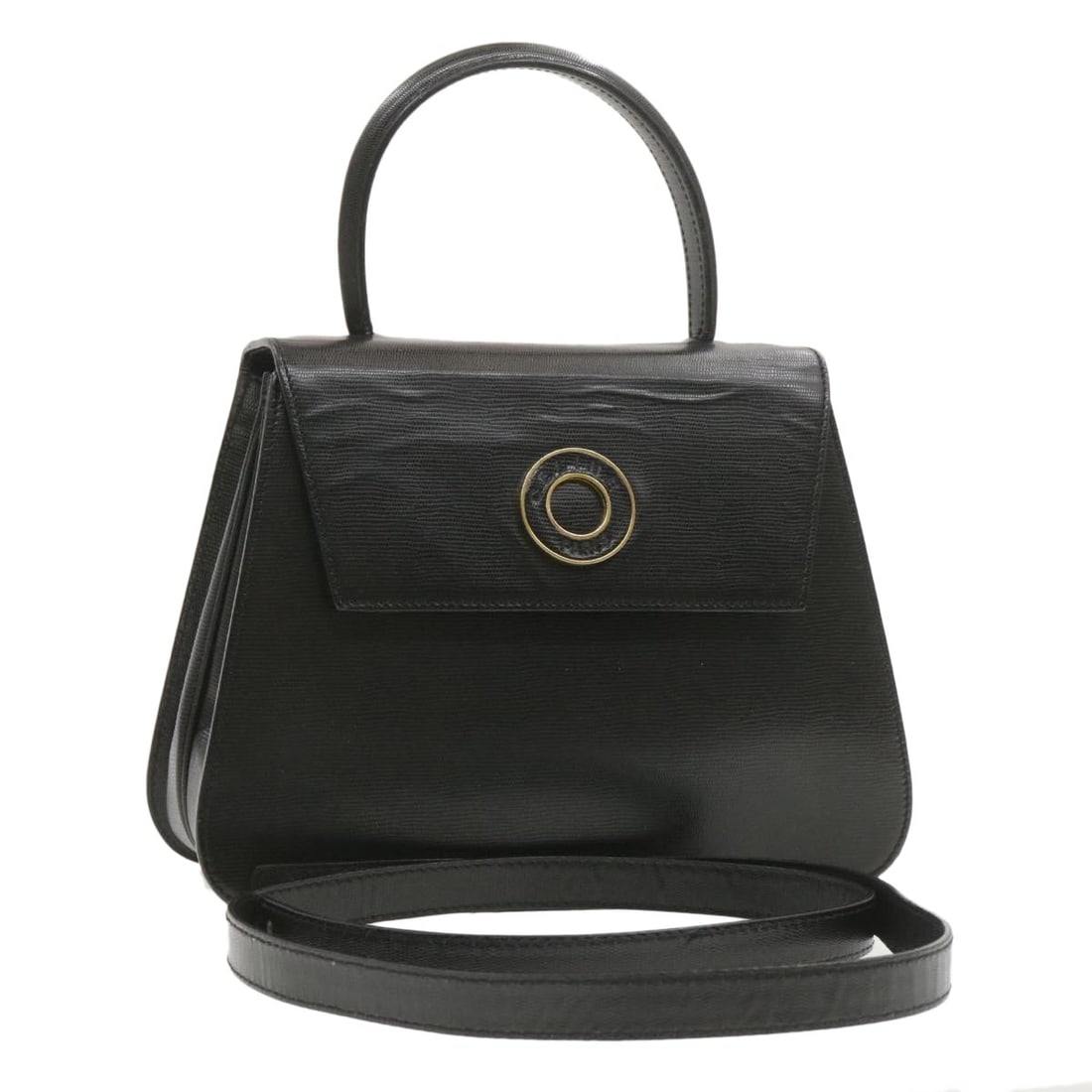 Celine Black Leather 2Way Handbag with Shoulder Strap: Celine Black Leather 2Way Handbag with Shoulder Strap Black leather 2-way handbag with a shoulder strap accessory. Made in Italy and presented in heavily used condition, with visible rubbing to the su