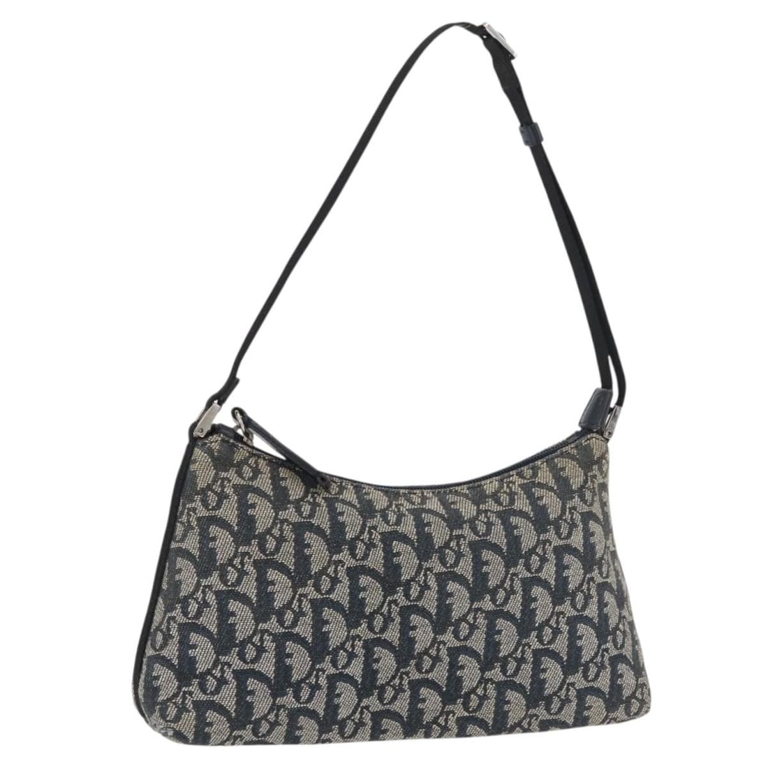 Christian Dior Trotter Canvas Navy Accessory Pouch Silver Tone (1 of 18)