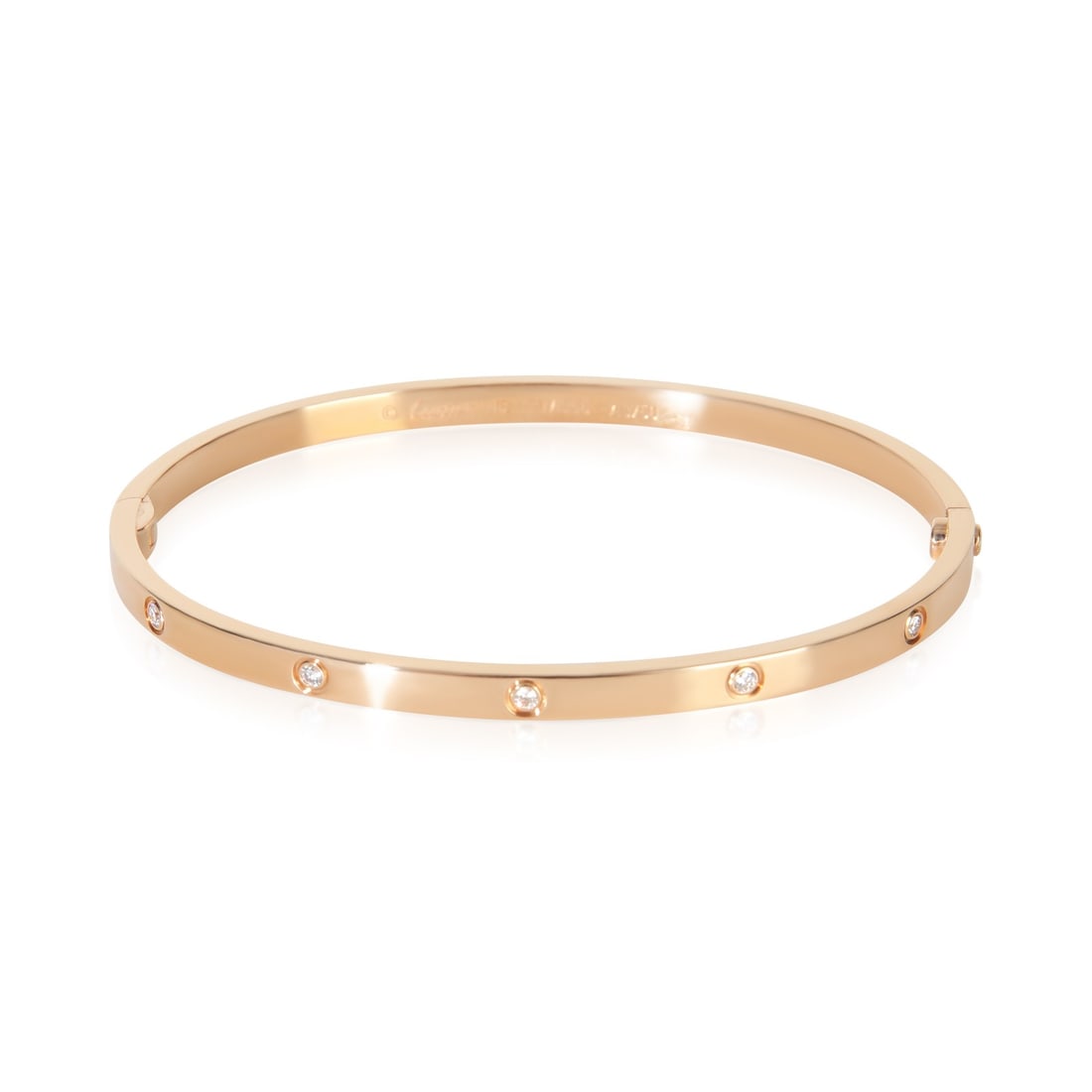 Cartier Love bracelet rose gold diamond 18 cm screwdriver: Cartier Love bracelet rose gold diamond 18 cm screwdriver This Cartier Small Model Love Bracelet is crafted from 18k rose gold and features ten round brilliant white diamonds with a total weight of 0.