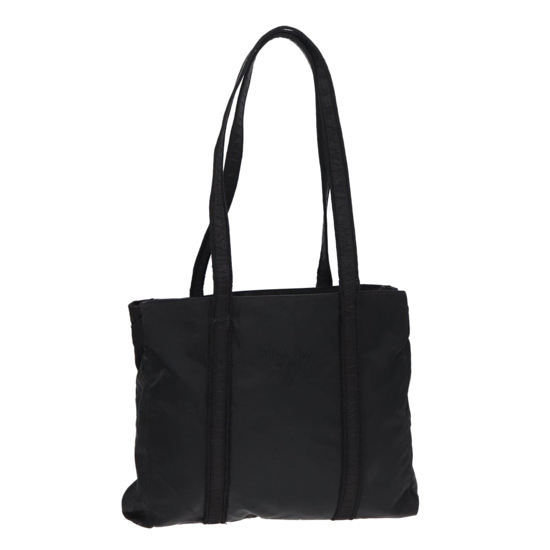 Prada nylon silver black tote bag Italy 35cm x 31cm x 9cm: Prada nylon silver black tote bag Italy 35cm x 31cm x 9cm This PRADA tote bag features a silver and black nylon exterior, offering a modern and versatile look. Designed for women, it has a spacious in