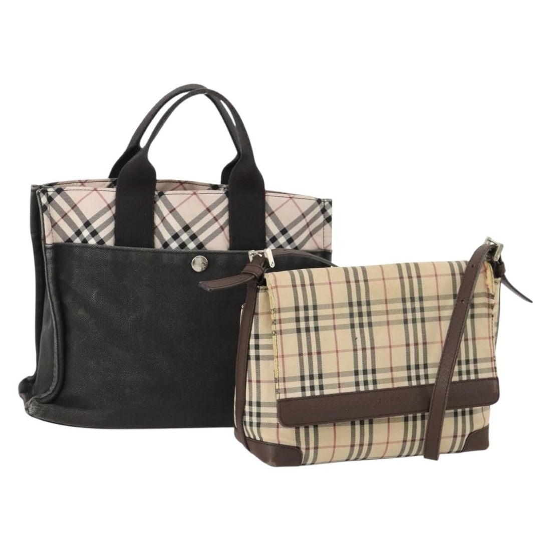Set of 2 Burberry Blue Label Beige Nylon Handbags (1 of 18)