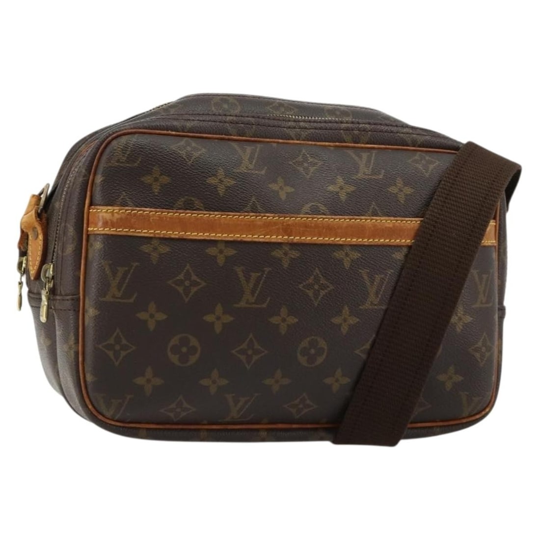 Louis Vuitton M45254 Reporter PM Monogram Canvas Shoulder Bag: Louis Vuitton M45254 Reporter PM Monogram Canvas Shoulder Bag Louis Vuitton Reporter PM shoulder bag in Monogram canvas, model M45254, made in France. This women's bag includes an adjustable shoulder 