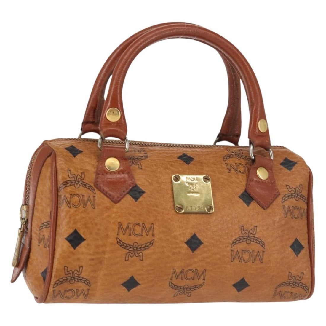 MCM Logogram Vicetos Hand Bag PVC Leather Brown Gold BA6026 Germany: MCM Logogram Vicetos Hand Bag PVC Leather Brown Gold BA6026 Germany Discover the MCM Logogram Vicetos Hand Bag, a stylish accessory crafted from durable PVC leather in a chic brown and gold color sche