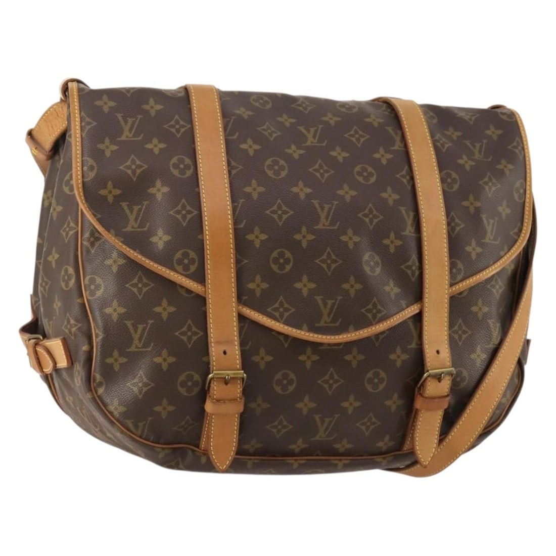 Louis Vuitton Saumur 43 Monogram Canvas Shoulder Bag M42252: Louis Vuitton Saumur 43 Monogram Canvas Shoulder Bag M42252 Louis Vuitton Monogram Saumur 43 shoulder bag in Monogram Canvas, made in France. The bag features the classic Monogram color and comes with
