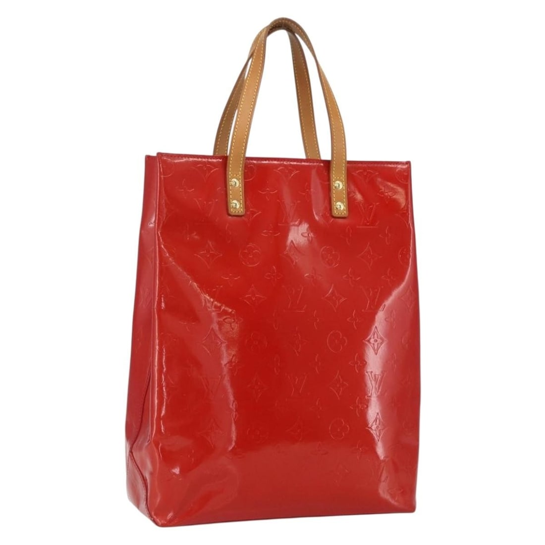 Louis Vuitton Reade MM Monogram Vernis Patent Leather Handbag Rouge M91086: Louis Vuitton Reade MM Monogram Vernis Patent Leather Handbag Rouge M91086 Louis Vuitton Monogram Vernis Reade MM handbag in red/rouge patent leather. Made in France, this style is identified by produ