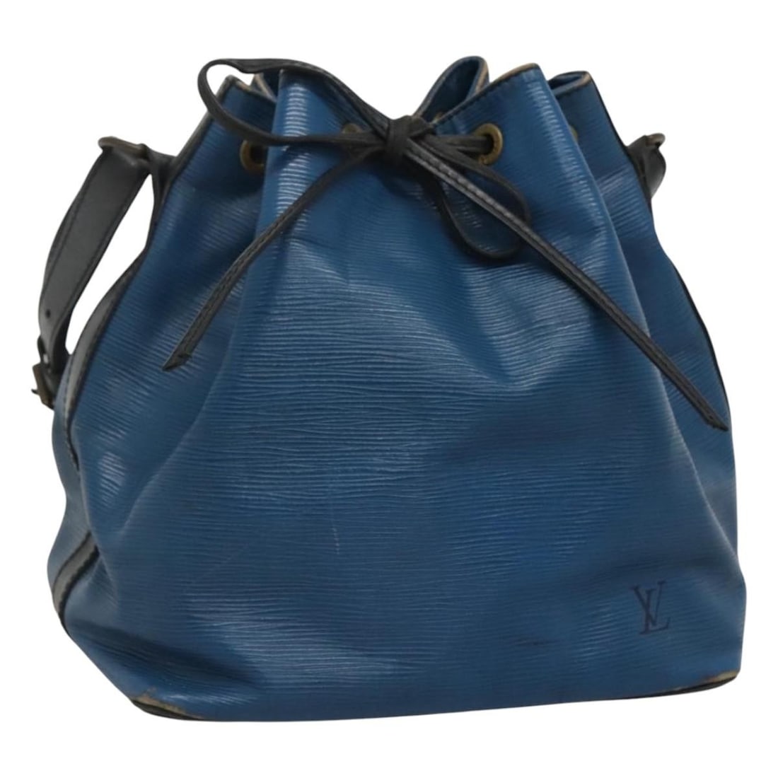 Louis Vuitton Petit Noe Epi Leather Shoulder Bag Black and Blue M44152: Louis Vuitton Petit Noe Epi Leather Shoulder Bag Black and Blue M44152 This is a Louis Vuitton Petit Noe shoulder bag from the Epi collection in a bicolor black and blue design. Crafted in durable Epi