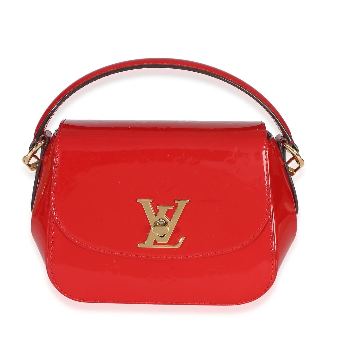 Louis Vuitton Pasadena Red Vernis Top Handle Bag: Louis Vuitton Pasadena Red Vernis Top Handle Bag This Louis Vuitton Pasadena Shoulder Bag features a striking red patent leather exterior with gold-tone hardware and a turnlock closure. The bag is des