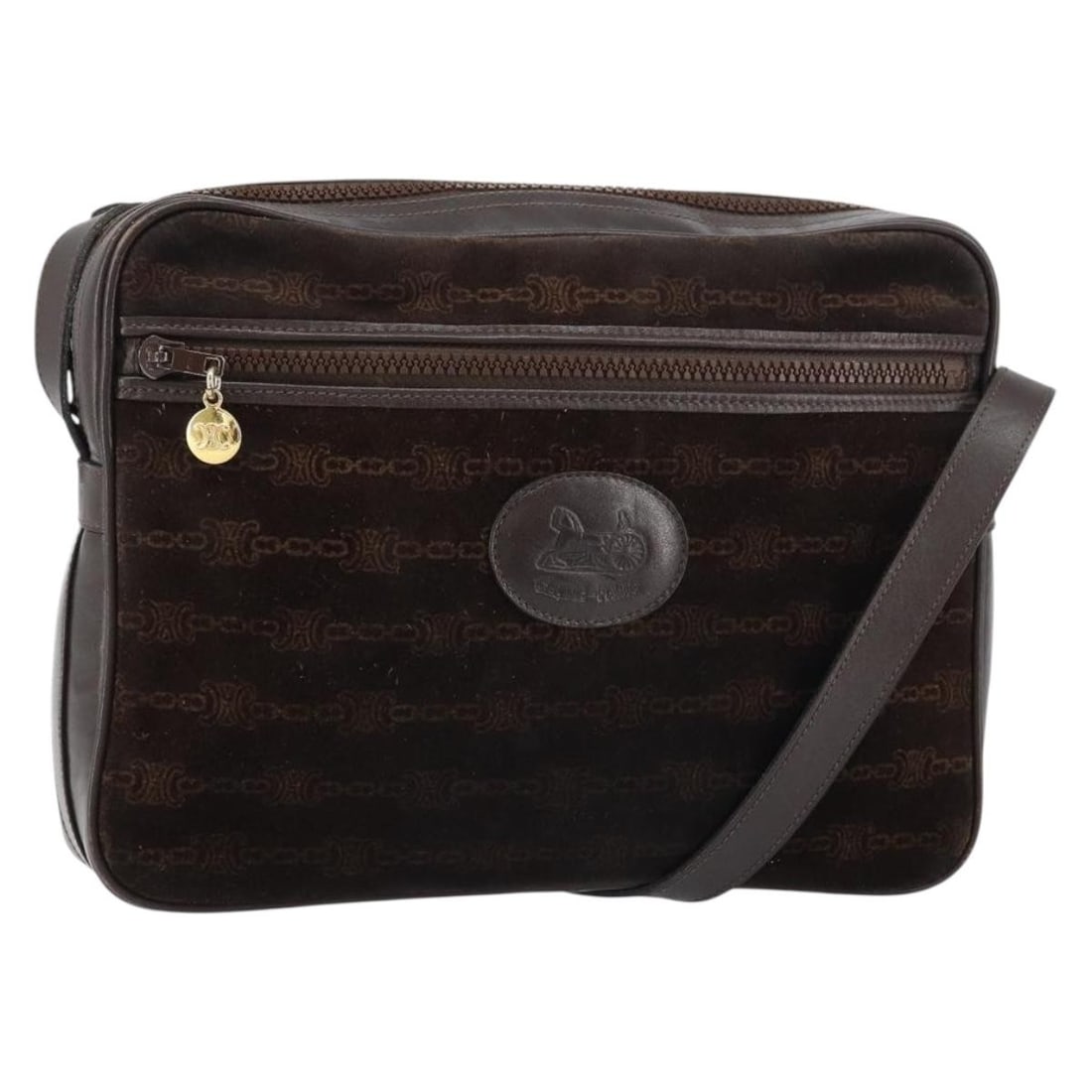 CELINE Brown Gold Leather Shoulder Bag Auth EP12279: CELINE Brown Gold Leather Shoulder Bag Auth EP12279 This authentic CELINE shoulder bag is a stylish accessory featuring a beautiful brown and gold color combination. Crafted from high-quality leather,