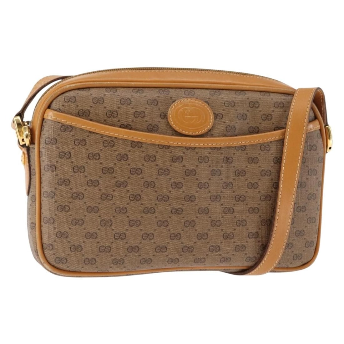 GUCCI Beige Micro GG Canvas Shoulder Bag PVC Leather Italy Auth: GUCCI Beige Micro GG Canvas Shoulder Bag PVC Leather Italy Auth This GUCCI Micro GG Canvas Shoulder Bag is a stylish accessory designed for elegance and practicality. Crafted in Italy, this shoulder b