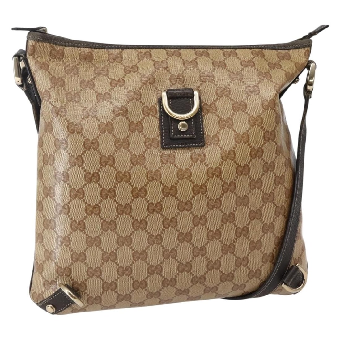 Gucci Abbey GG Crystal Shoulder Bag Beige Gold Coated Canvas 268642 (1 of 18)