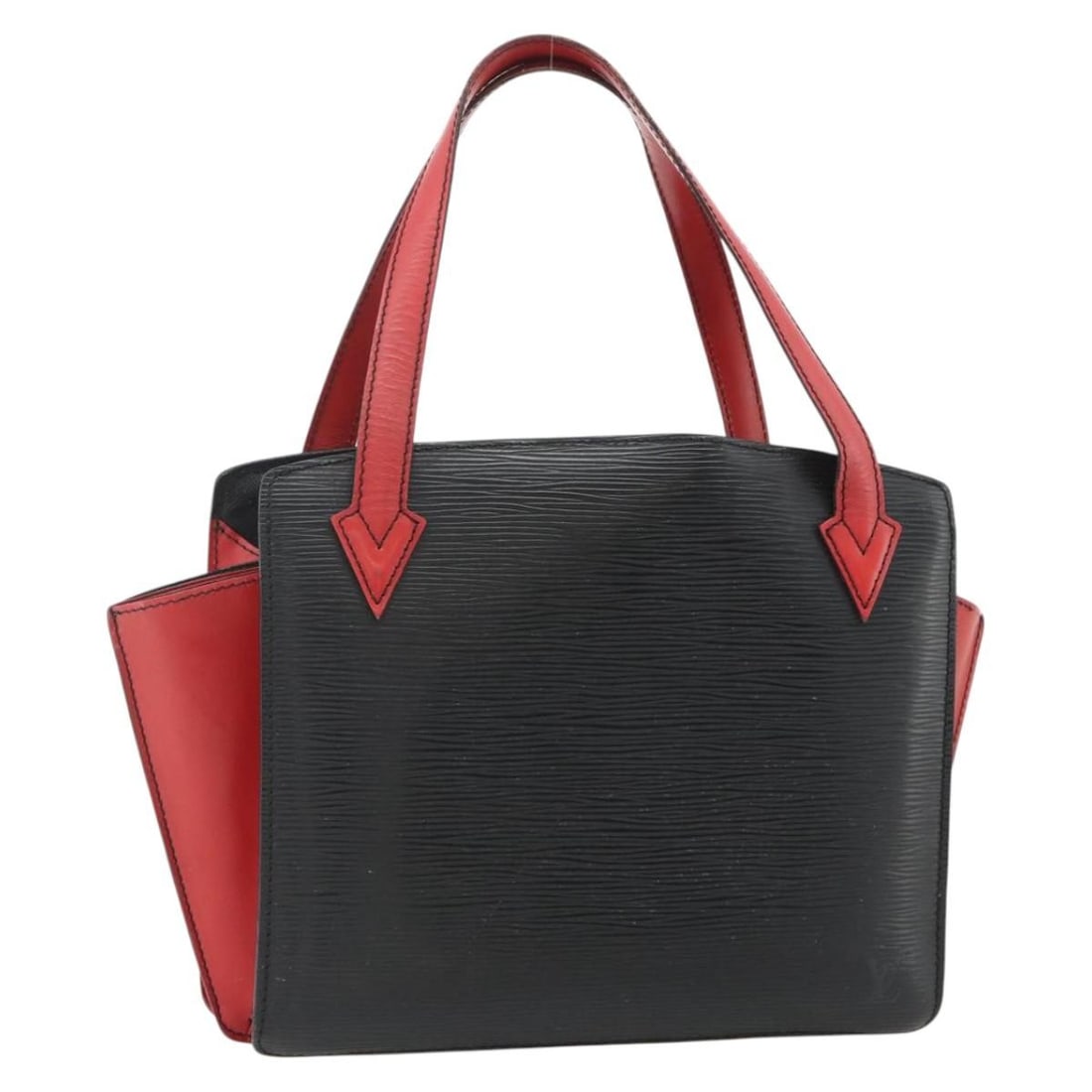 Louis Vuitton M52387 Varenne Epi Leather Handbag Black Red: Louis Vuitton M52387 Varenne Epi Leather Handbag Black Red Louis Vuitton Epi Bicolor Varenne hand bag in black and red Epi leather, made in France. The bag measures approximately W33 cm x H21 cm x D8 