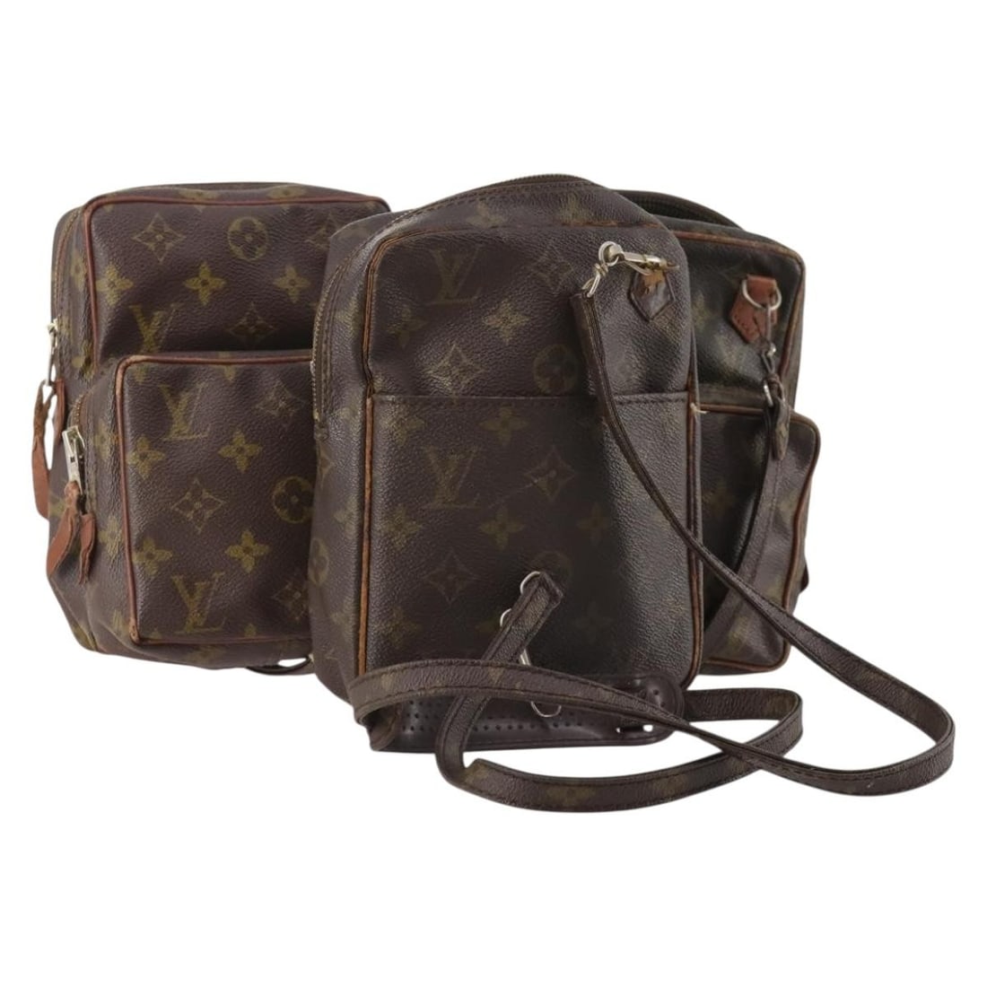 Set of 3 Louis Vuitton Monogram Canvas Womens Shoulder Bags: Set of 3 Louis Vuitton Monogram Canvas Womens Shoulder Bags Louis Vuitton monogram shoulder bag set in monogram canvas, made in France. This is a heavily used item with visible wear, including out-of-
