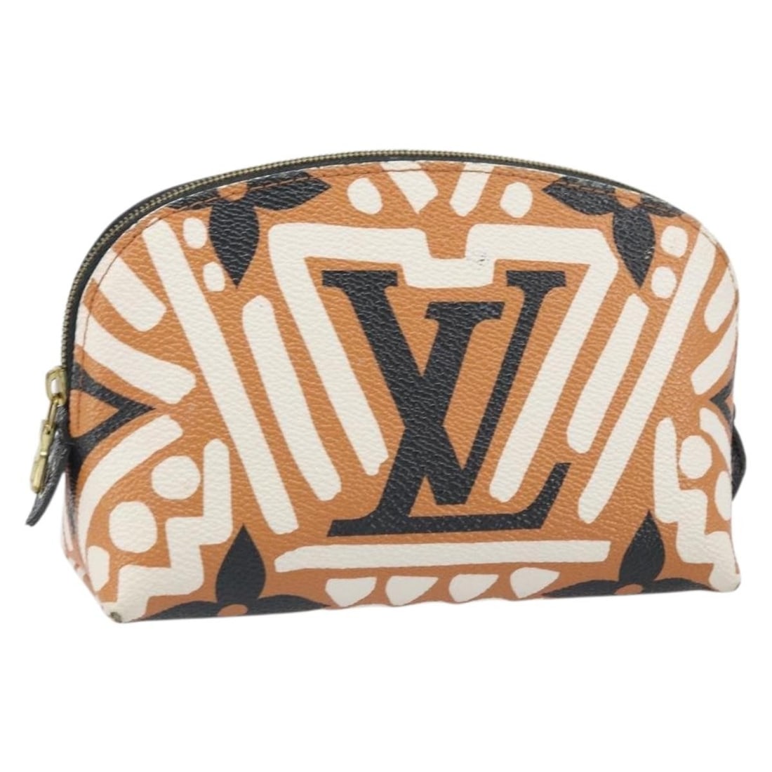 Louis Vuitton Giant Crafty Cosmetic Pouch PM Monogram Creme Caramel M45475: Louis Vuitton Giant Crafty Cosmetic Pouch PM Monogram Creme Caramel M45475 This Louis Vuitton Giant Crafty Pochette Cosmetic PM pouch features the signature Monogram canvas in a creme caramel colorway