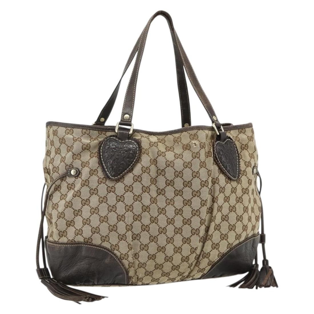 Gucci Histeria GG Canvas Tote Bag Beige Gold 211954: Gucci Histeria GG Canvas Tote Bag Beige Gold 211954 A Gucci Histeria tote bag in beige and gold GG canvas, made in Italy. This tote features a tote bag style with a 33 cm width, 28 cm height, 11 cm de