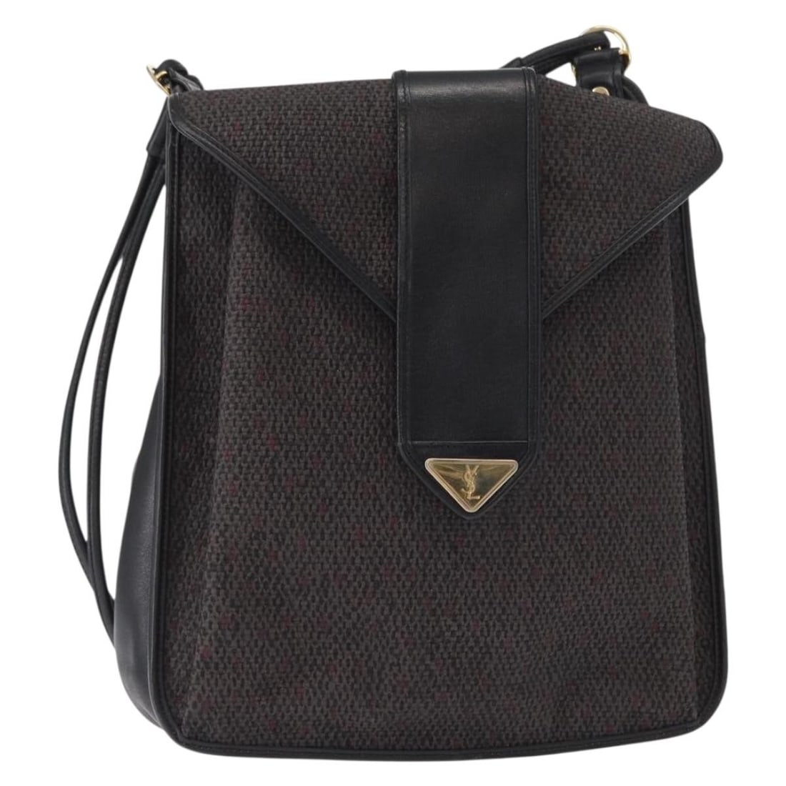 SAINT LAURENT Gray Gold PVC Leather Shoulder Bag Made in France: SAINT LAURENT Gray Gold PVC Leather Shoulder Bag Made in France Saint Laurent shoulder bag in gray PVC leather with gold-tone detailing. Made in France, this women's bag has a slim profile and a long 