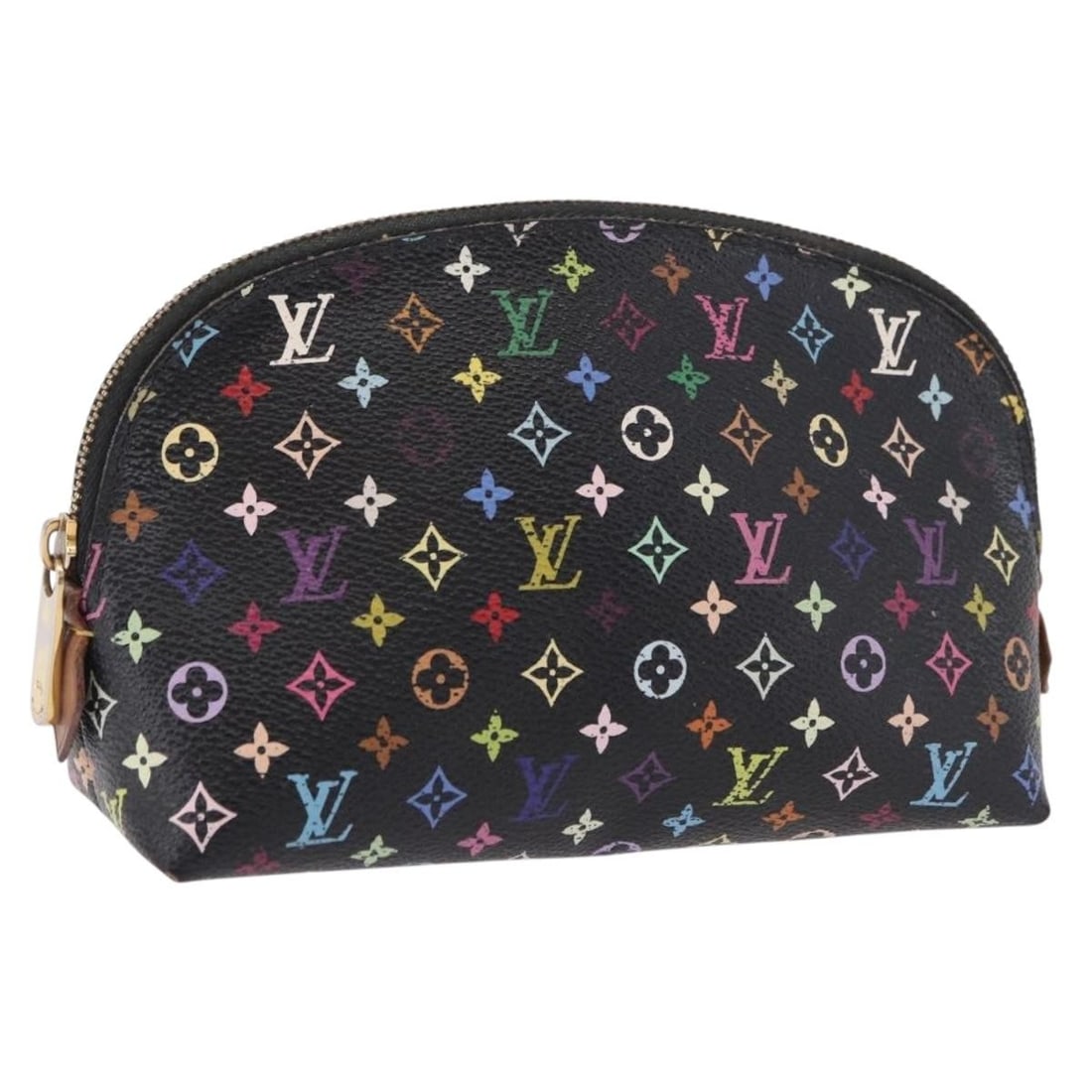 Louis Vuitton M47355 Monogram Multicolor Canvas Black Pochette: Louis Vuitton M47355 Monogram Multicolor Canvas Black Pochette Louis Vuitton Monogram Multicolor pouch in black Monogram Multicolor Canvas, made in France. This women's pouch measures approximately 17