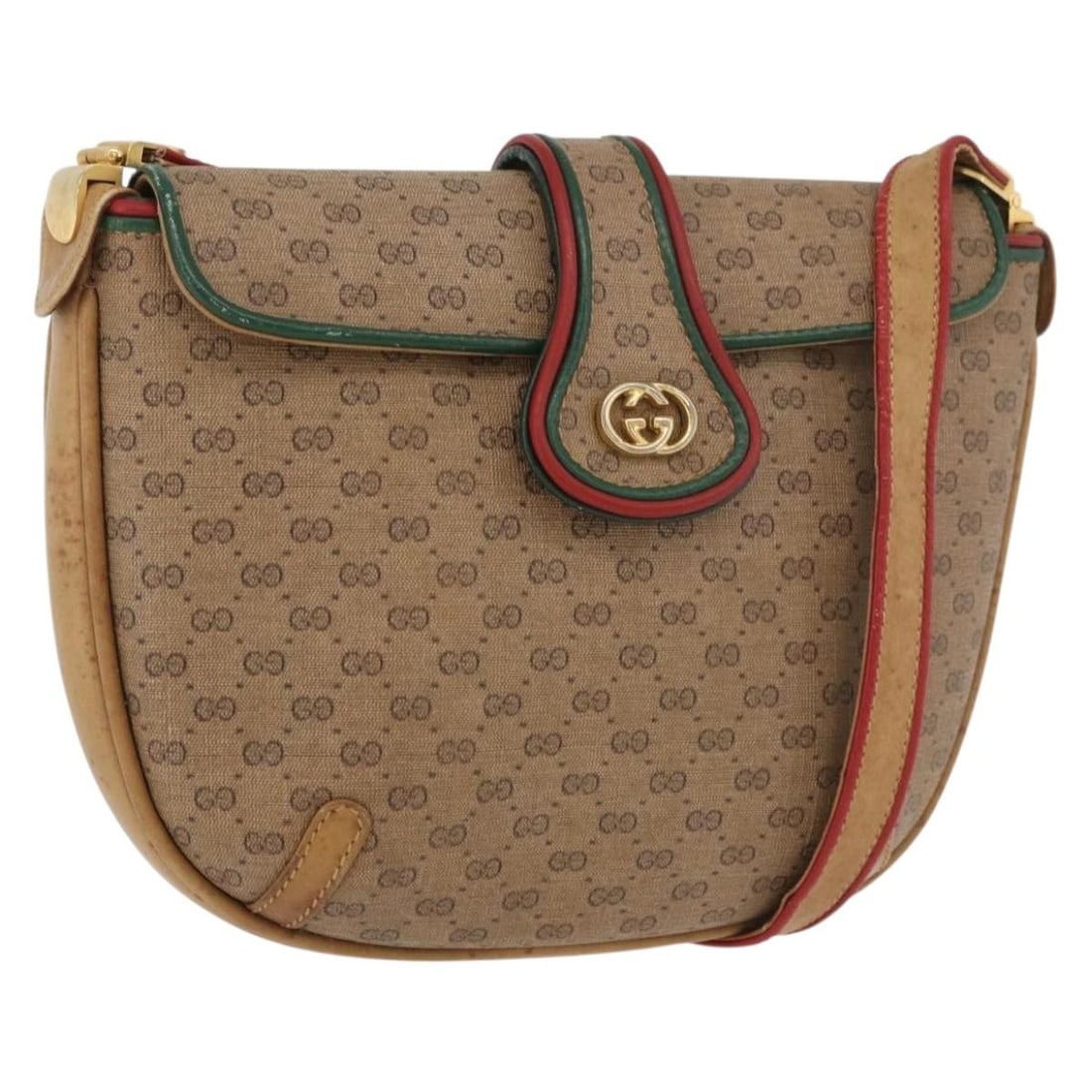 Gucci Beige Gold Micro GG Supreme PVC Shoulder Bag: Gucci Beige Gold Micro GG Supreme PVC Shoulder Bag This GUCCI Micro GG Supreme shoulder bag features a beige and gold color scheme crafted from PVC leather and micro small GG canvas. Designed for wome