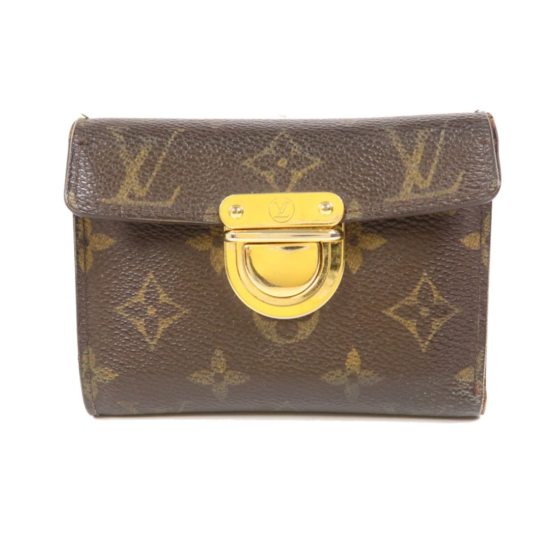 Louis Vuitton M60003 Monogram Trifold Long Wallet Brown: Louis Vuitton M60003 Monogram Trifold Long Wallet Brown A Louis Vuitton tri-fold long wallet in Brown, featuring the Monogram x PVC coated canvas construction and gold-tone hardware. It has a flap clo