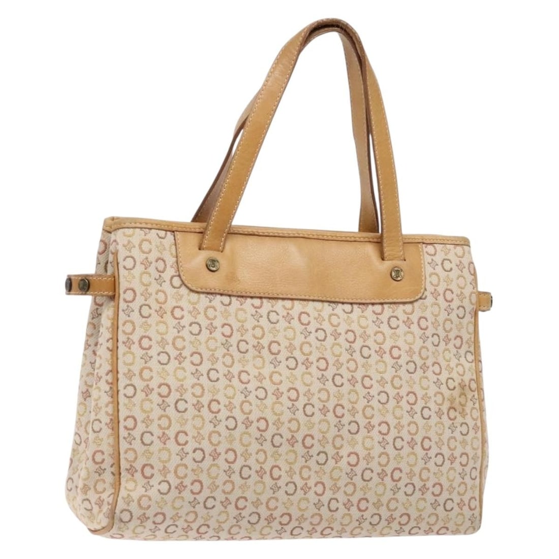 Authentic CELINE C Macadam Hand Bag Beige Canvas Made in Italy: Authentic CELINE C Macadam Hand Bag Beige Canvas Made in Italy This Celine Macadam Canvas Hand Bag in beige is a stylish and functional accessory crafted in Italy. The bag features a distinctive C Mac