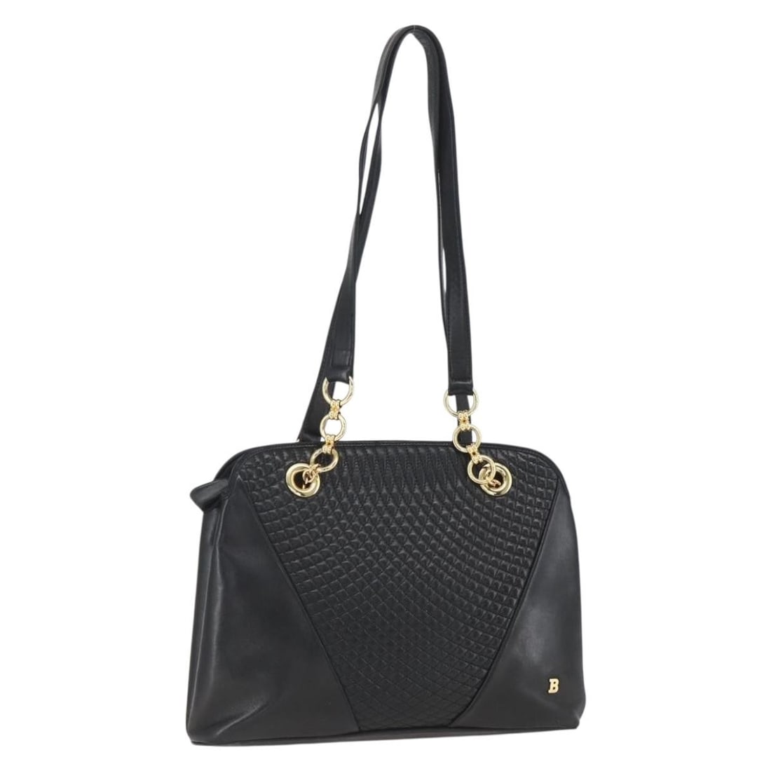 Bally Black and Gold Leather Tote Bag Made in Italy: Bally Black and Gold Leather Tote Bag Made in Italy This is a Bally tote bag crafted from black and gold leather, featuring a spacious interior and sturdy handles. The bag shows signs of heavy use, in