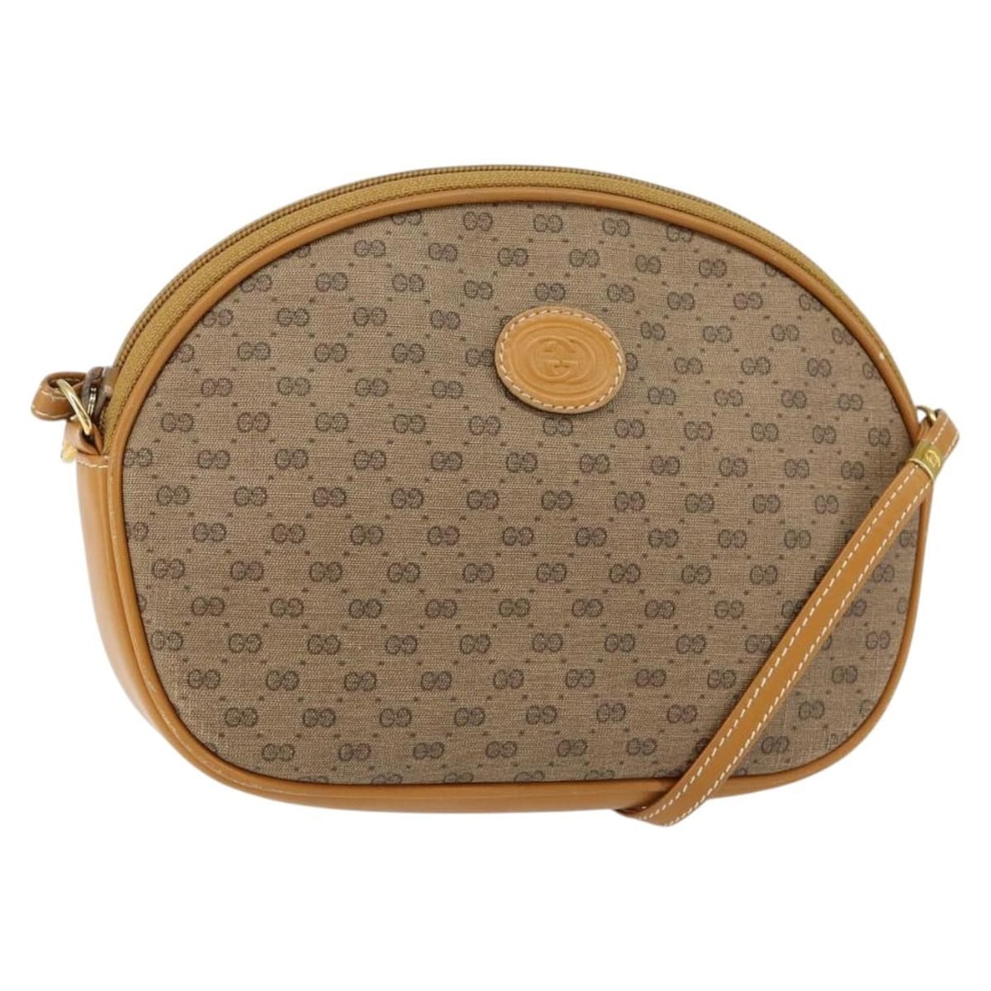 GUCCI Micro GG Supreme Shoulder Bag PVC Leather Brown Gold 007 084 0094 Auth: GUCCI Micro GG Supreme Shoulder Bag PVC Leather Brown Gold 007 084 0094 Auth This GUCCI Micro GG Supreme Shoulder Bag showcases a stylish blend of PVC leather and micro small GG canvas in a sophistica